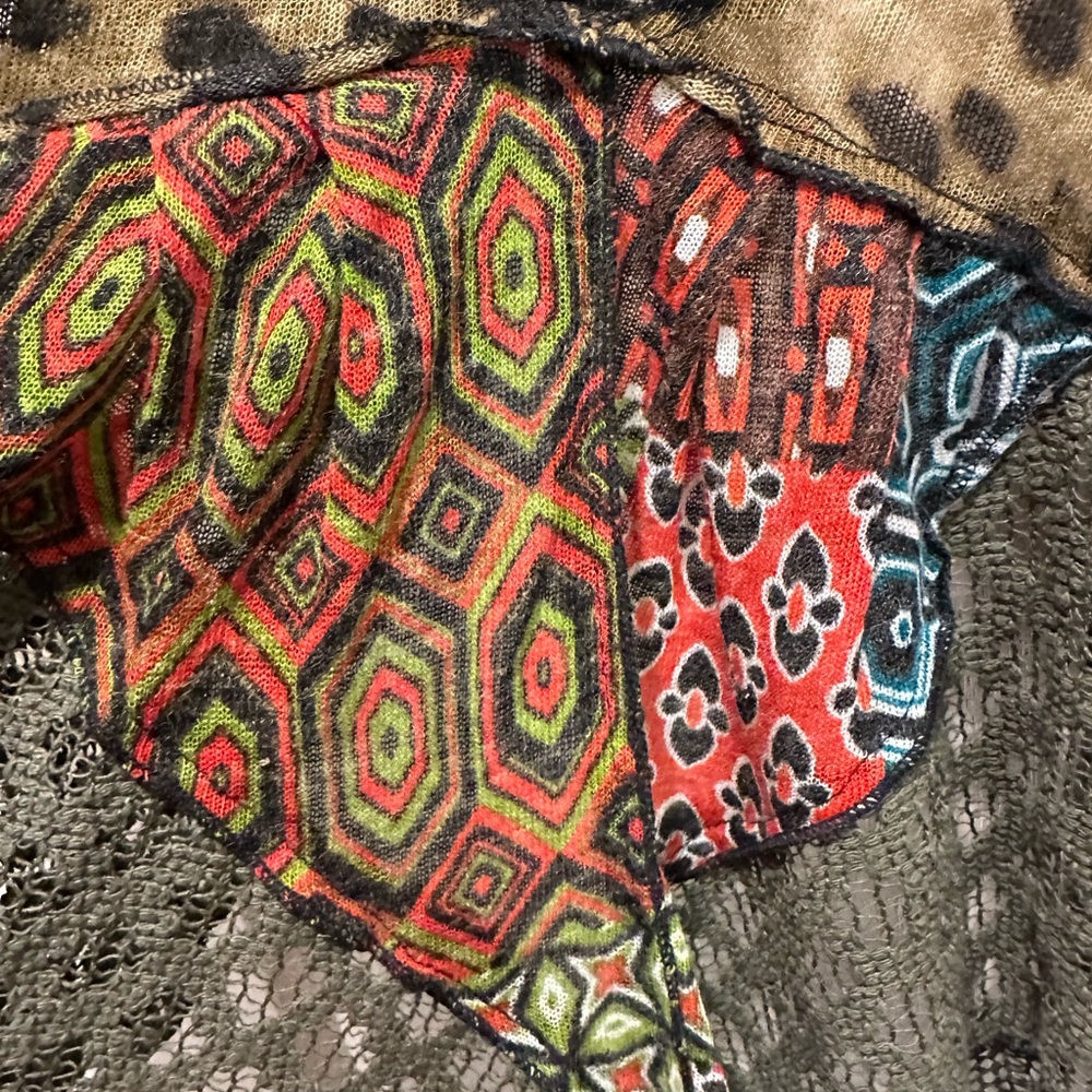 Soft Surroundings Multicolor Long Artsy Boho Leopard Kimono Duster Size L/XL - Picture 7 of 8